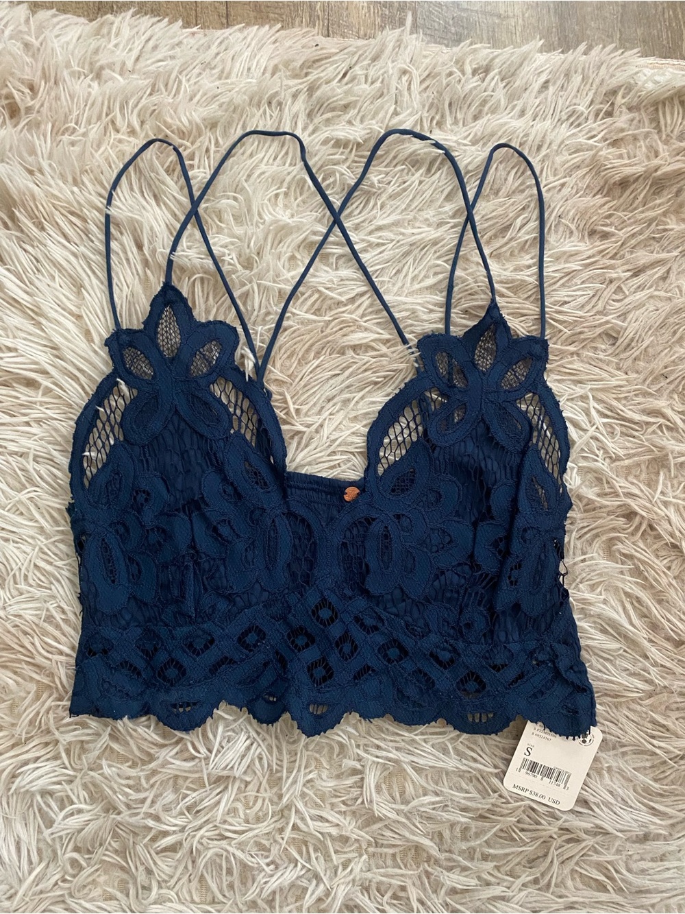 Free People Navy Adella Bralette (Navy)